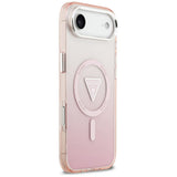 Husa pentru iPhone 17 Air, Guess IML Gradient Triangle Logo MagSafe (GUHMP17MHGTMLCGP), roz