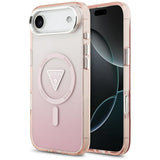 Husa pentru iPhone 17 Air, Guess IML Gradient Triangle Logo MagSafe (GUHMP17MHGTMLCGP), roz