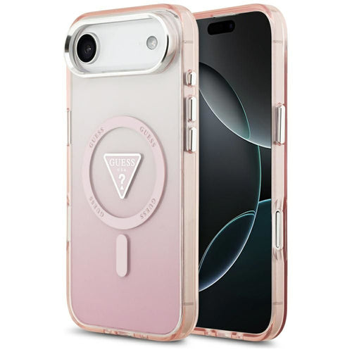 Husa pentru iPhone 17 Air, Guess IML Gradient Triangle Logo MagSafe (GUHMP17MHGTMLCGP), roz