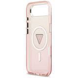 Husa pentru iPhone 17 Air, Guess IML Gradient Triangle Logo MagSafe (GUHMP17MHGTMLCGP), roz