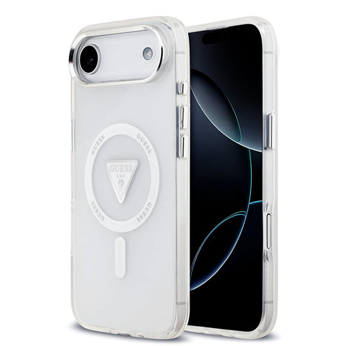 Husa pentru iPhone 17 Air, Guess IML Gradient Triangle Logo MagSafe (GUHMP17MHGTMLCGT), transparenta
