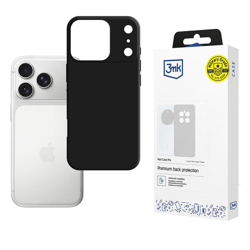 Husa pentru iPhone 17 Pro, 3mk Matt Case Pro, negru