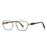 Techsuit Anti-Blue Light Glasses Reflex PC (3161), pentru Women, Rectangle, Metal Frame, AC Lens, Negru