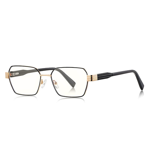 Techsuit Anti-Blue Light Glasses Reflex PC (3161), pentru Women, Rectangle, Metal Frame, AC Lens, Negru