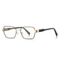 Techsuit Anti-Blue Light Glasses Reflex PC (3161), pentru Women, Rectangle, Metal Frame, AC Lens, Negru