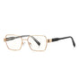 Techsuit Anti-Blue Light Glasses Reflex PC (3161), pentru Women, Rectangle, Metal Frame, AC Lens, Gold/Negru
