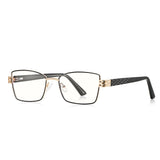 Techsuit Anti-Blue Light Glasses Reflex PC (3171), pentru Women, Rectangle, Metal Frame, AC Lens, Negru