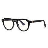 Techsuit Anti-Blue Light Glasses Reflex PC (2228), pentru Men, Round, TR90&Metal Frame, AC Lens, Negru