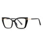 Techsuit Anti-Blue Light Glasses Reflex PC (2260), pentru Women, Oversize, TR90&Metal Frame, AC Lens, Black/Auriu