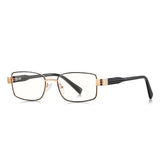Techsuit Anti-Blue Light Glasses Reflex PC (3163), pentru Women, Rectangle, Metal Frame, AC Lens, Negru
