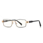Techsuit Anti-Blue Light Glasses Reflex PC (3163), pentru Women, Rectangle, Metal Frame, AC Lens, Negru