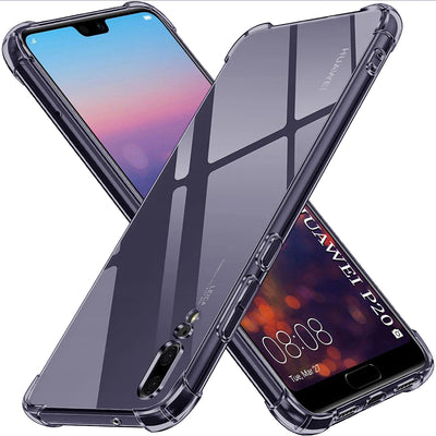 Husa pentru Huawei P20, Techsuit Shockproof Clear Silicone, fumuriu