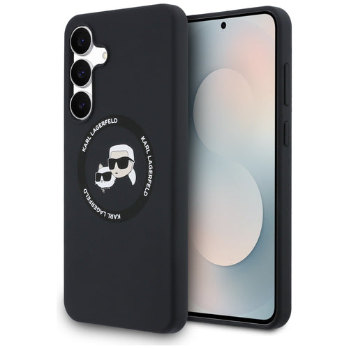 Husa pentru Samsung Galaxy S25 FE, Karl Lagerfeld Silicone KC Heads MagSafe (KLHMS25FESKCHTCK), negru