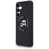 Husa pentru Samsung Galaxy S25 FE, Karl Lagerfeld Silicone KC Heads MagSafe (KLHMS25FESKCHTCK), negru