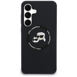 Husa pentru Samsung Galaxy S25 FE, Karl Lagerfeld Silicone KC Heads MagSafe (KLHMS25FESKCHTCK), negru