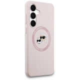 Husa pentru Samsung Galaxy S25 FE, Karl Lagerfeld Silicone KC Heads MagSafe (KLHMS25FESKCHTCP), roz