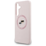Husa pentru Samsung Galaxy S25 FE, Karl Lagerfeld Silicone KC Heads MagSafe (KLHMS25FESKCHTCP), roz