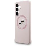 Husa pentru Samsung Galaxy S25 FE, Karl Lagerfeld Silicone KC Heads MagSafe (KLHMS25FESKCHTCP), roz