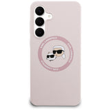 Husa pentru Samsung Galaxy S25 FE, Karl Lagerfeld Silicone KC Heads MagSafe (KLHMS25FESKCHTCP), roz