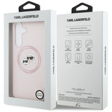 Husa pentru Samsung Galaxy S25 FE, Karl Lagerfeld Silicone KC Heads MagSafe (KLHMS25FESKCHTCP), roz