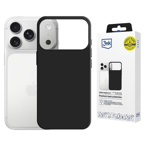 Husa pentru iPhone 17 Pro, 3mk Hardy MagSilicone, negru