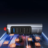 Hub USB Yesido 4in1 (HB19), USB, Type-C to 3x USB, USB-C, Incarcare rapida, Plug & Play, 5Gbps, gri