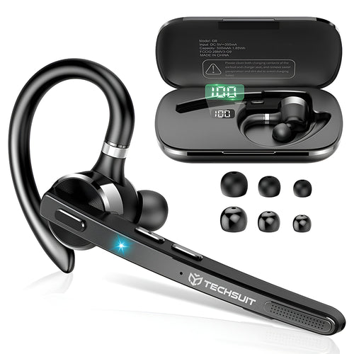 Casca Bluetooth Techsuit Premium Bluetooth Headset TalkZen (G9), HandsFree, BT5.1, Dual Noise Cancelling Microphone, 500mAh, 72hrs, negru