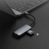 Hub USB Yesido Docking station 7in1 (HB16), Type-C to 1x USB3.0, 2x USB2.0, TF/SD Card, 1x VGA, 1x Type-C, 5Gbps, PD100W, gri