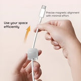 Yesido (4 pack) Organizator cabluri (C216WH), magnetic Clips, Strong Adhesive, Mini Design, Alb