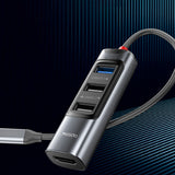 Hub USB Yesido Docking station 5in1 (HB22), Type-C to 3x USB, USB-C, HDMI, PD100W, Incarcare rapida, 4K@30Hz, 5Gbps, gri
