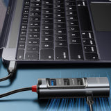 Hub USB Yesido Docking station 5in1 (HB23), Type-C to 3x USB, USB-C, DisplayPort, PD100W, Incarcare rapida, 4K@30Hz, 5Gbps, gri