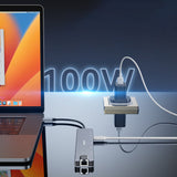 Hub USB Yesido Docking station 8in1 (HB27), Type-C to 2x USB, 2x USB-C, HDMI, RJ45, TF/SD, PD100W, Incarcare rapida, 4K@30Hz, gri
