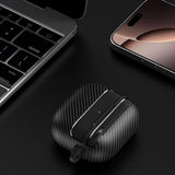 Husa casti pentru AirPods 4, Techsuit Carbonfiber, negru