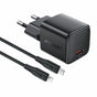 Incarcator retea Acefast (A118), GaN Technology, Incarcare rapida, PD30W, Mini Design, cu Type-C to Lightning Cable, 1.2m, negru