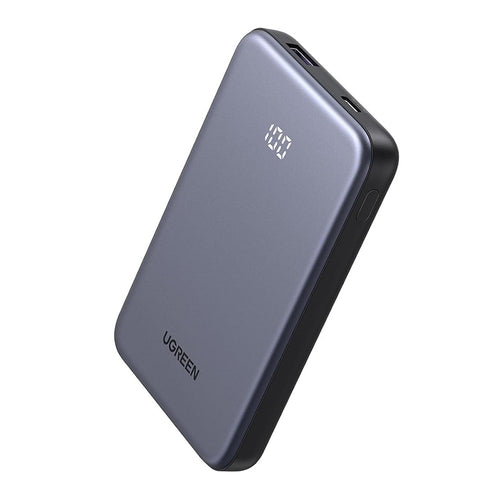 Baterie externa UGREEN PB507 (75131B), Incarcare rapida, Afisaj digital, USB, Type-C, 22.5W, 10000mAh, gri