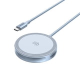 Incarcator wireless UGREEN MagFlow (55959), Incarcare rapida, MagSafe, Qi2, 25W, Strong Grip, 1.5m, albastru