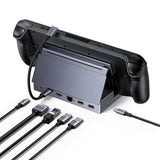 Hub USB UGREEN Docking station 6in1 (75126), cu Pliabil Stand, USB-C to HDMI 4K@120Hz, 2x USB-C, 2x USB, RJ45 1000Mbps, gri