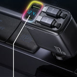 Incarcator auto Yesido 4in1 Incarcator auto (Y63), cu 2x Retractabil Cable, LED Ambient Light, Incarcare rapida, 117W, gri