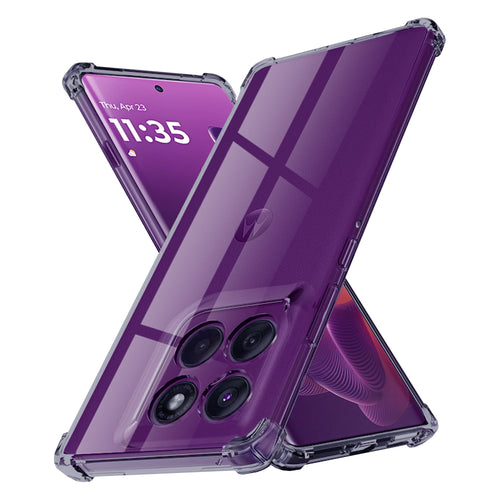 Husa pentru Motorola Edge 60 Pro, Techsuit Shockproof Clear Silicone, fumuriu