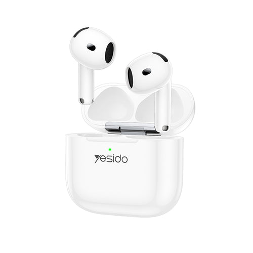 Casti wireless Yesido (TWS32), cu ANC, Microfon, Bluetooth 5.4, Semi-Design in-ear, 300mAh, alb