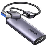 Adaptor UGREEN Video Capture Card CM629 (15389), USB/Type-C to HDMI, 2K@30Hz, Low Latency, Universal Compatibility