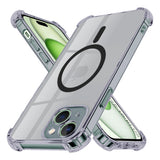 Husa pentru iPhone 15 Plus, Techsuit Shockproof Clear Silicone MagSafe, fumuriu