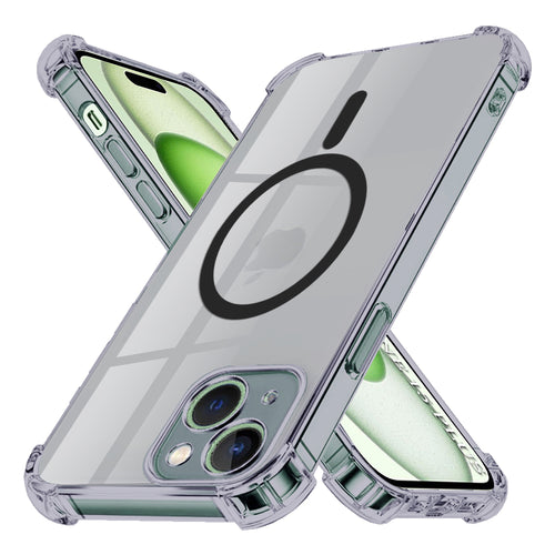 Husa pentru iPhone 15 Plus, Techsuit Shockproof Clear Silicone MagSafe, fumuriu