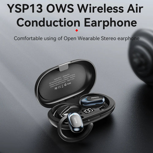 Casti wireless Yesido (YSP13), cu Bluetooth V5.3, Open-ear Design, Air Conduction Sunet, 600mAh, LED, negru