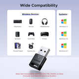 Adaptor UGREEN Wireless Adapter (75073), USB, Bluetooth 6.0, Plug & Play, pentru Windows 11/10/8.1, Edr