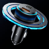 Incarcator auto Yesido Incarcator auto (Y60), Cable Type-C to Lightning Included, Lightning/USB-A/USB-C Ports, 38W, Incarcare rapida, negru