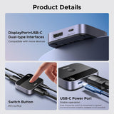 Adaptor UGREEN Adapter (65878), Switch Type-C, DP to Type-C, DP, UHD 4K@240Hz, 3D HDR, Plug&play, Stable Transmission