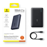Baterie Externa Baseus Enerfill FP21 (P1008210D123-00), Dual Port, 10000mAh, 22.5W, Slim Design, Negru