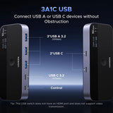 Adaptor UGREEN Adapter CM691 (45784), Sharing Switch 2xUSB-C & Mini USB Input, 3xUSB & USB-C Output, 10Gbps, Plug&play