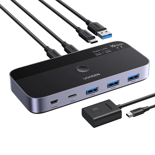 Adaptor UGREEN Adapter CM691 (45784), Sharing Switch 2xUSB-C & Mini USB Input, 3xUSB & USB-C Output, 10Gbps, Plug&play